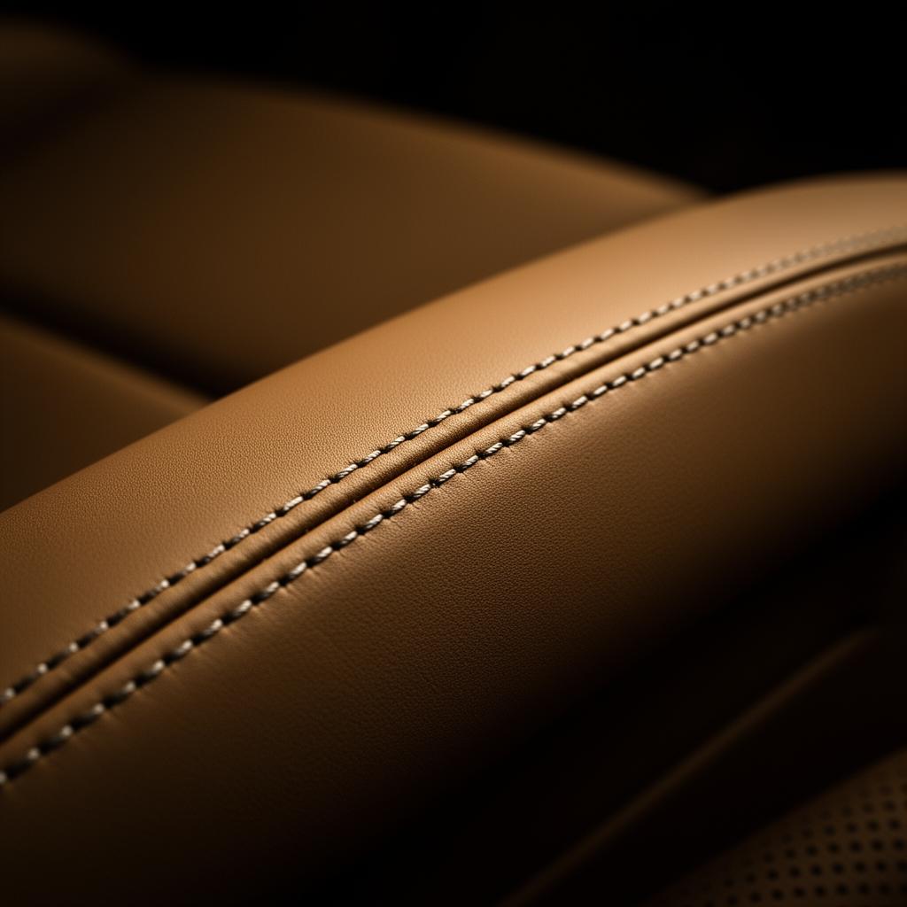Hand-stitched leather detail